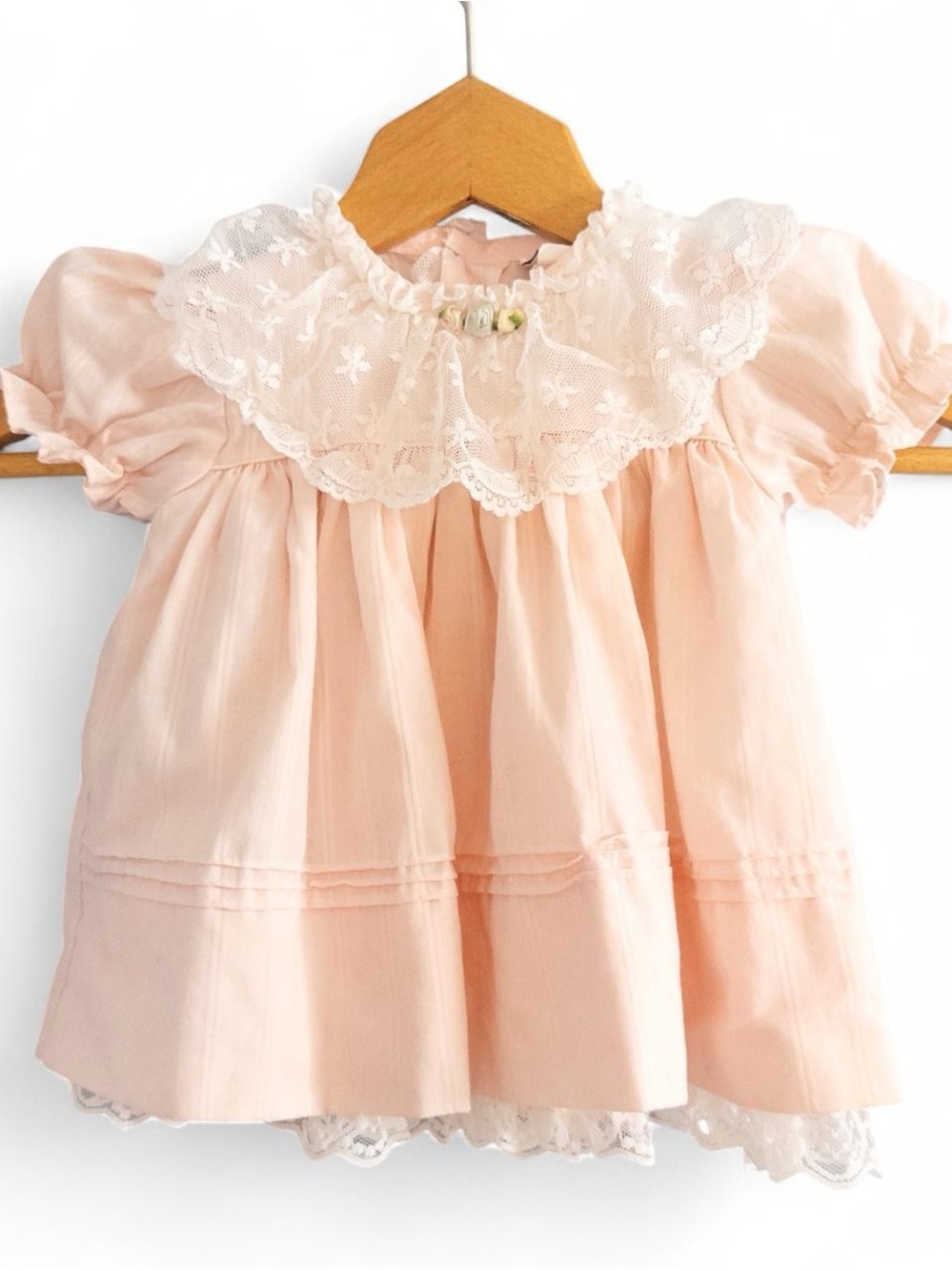 Vintage Baby Togs Pink Lace Trim Dress 12 Months | Girls Heirloom Style